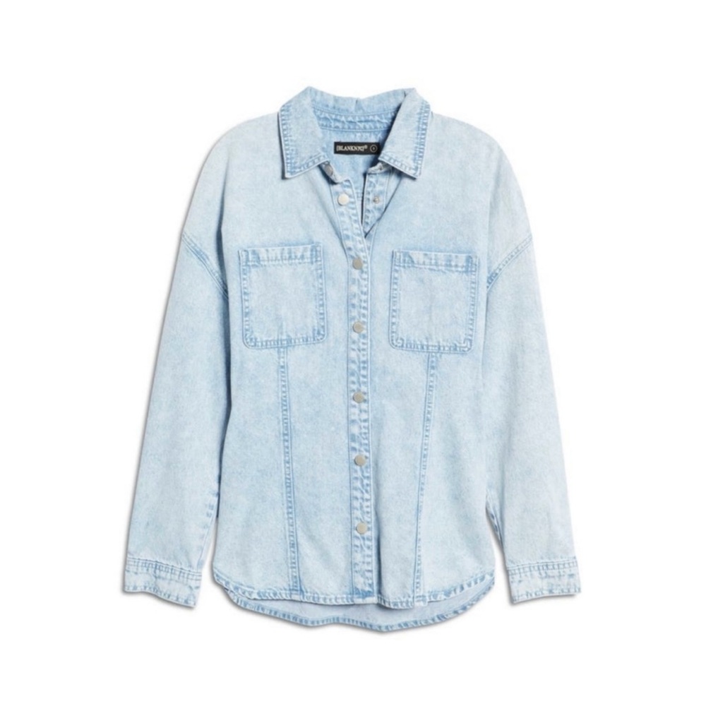 Blank NYC Cinched Back Denim shacket